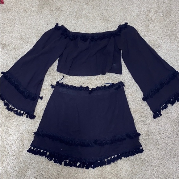 SKYLAR+MADISON Blue Resort Fringe Two Piece Set - Picture 3 of 7